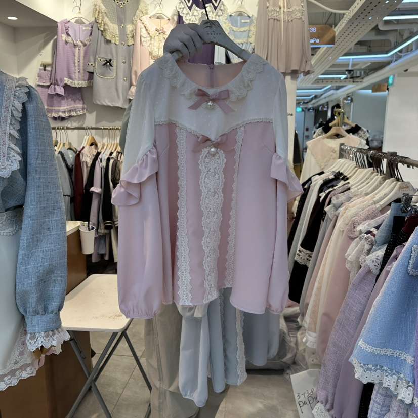 PAPA韓國直郵㊣女裝新款人氣熱賣職業25秋冬推薦襯衫蕾絲衫PaPa/HALMADE襯衫/蕾絲衫