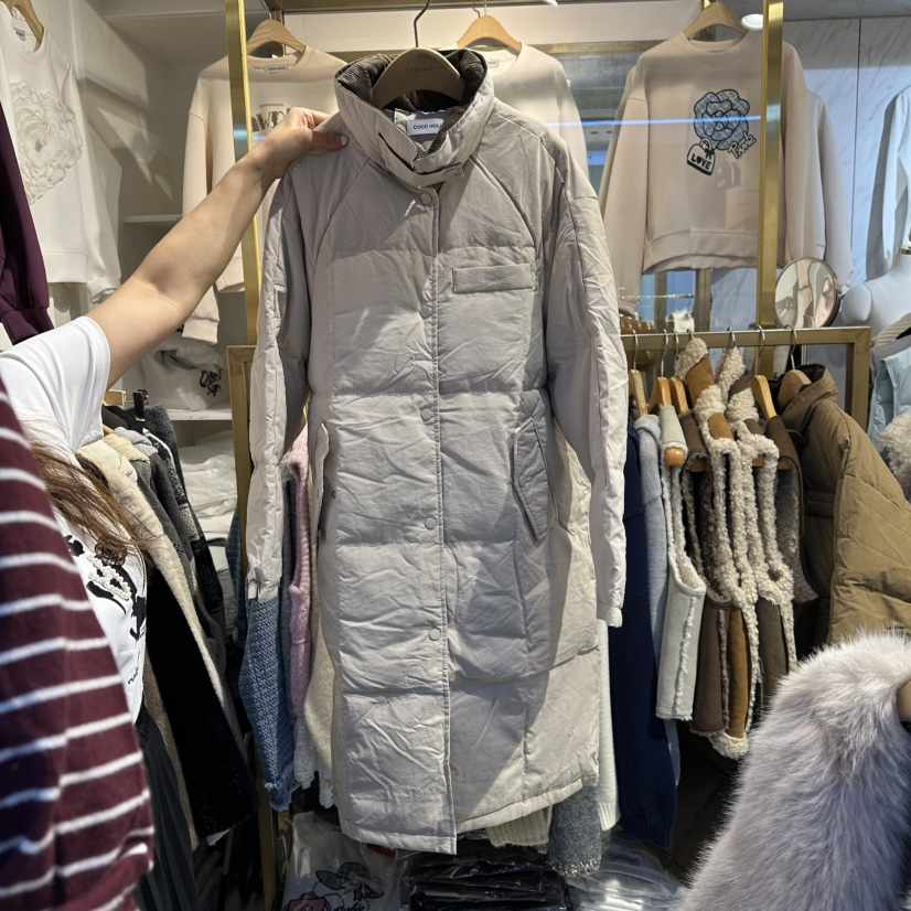 COCO HOLIC韓國直郵㊣女裝新品熱賣人氣25秋冬長款棉服燈芯絨棉COCO HOLIC長款棉服