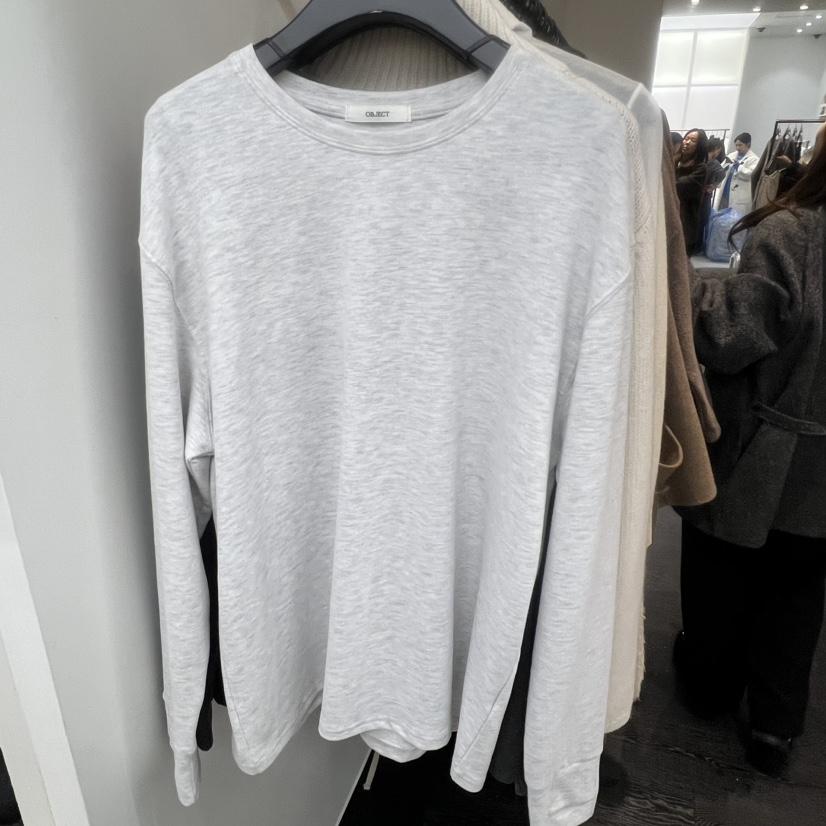 OBJECT韓國直郵㊣女裝新款休閑熱賣25秋冬推薦職業人氣長袖T恤OBJECT長袖T恤