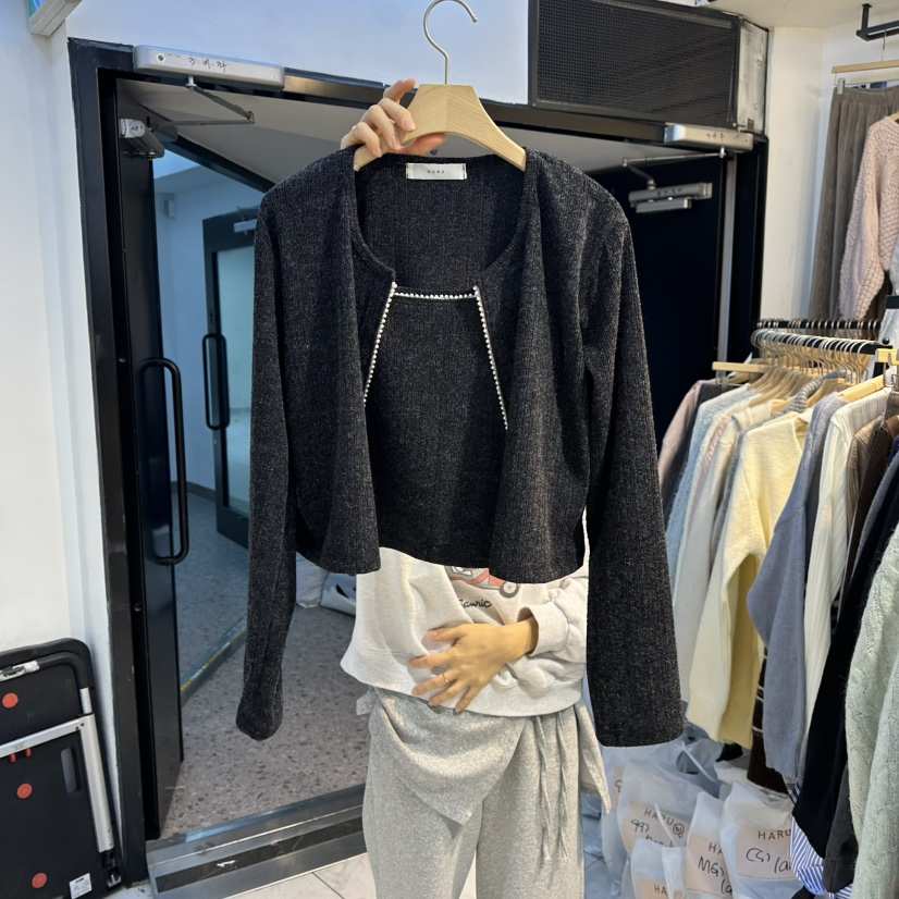 HARU-Q韓國代購㊣女士新款休閑熱賣時尚套裝兩件套套裝開衫HARU-Q套裝