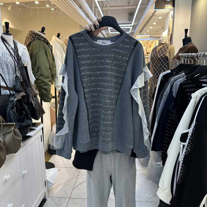 BAKHA韓國代購㊣女士新品推薦25秋冬人氣休閑時尚熱賣衛衣褶皺BAKHA-衣服衛衣