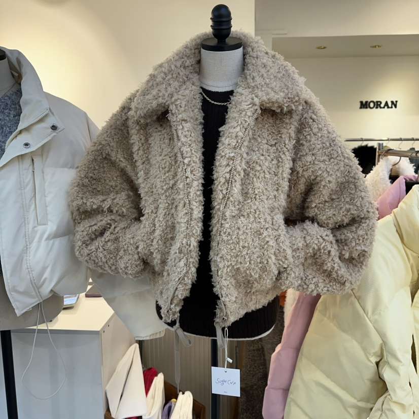 MORAN東大門㊣代購女裝新款休閑職業人氣時尚25秋冬夾克水洗皮草MORAN/MOSCO夾克