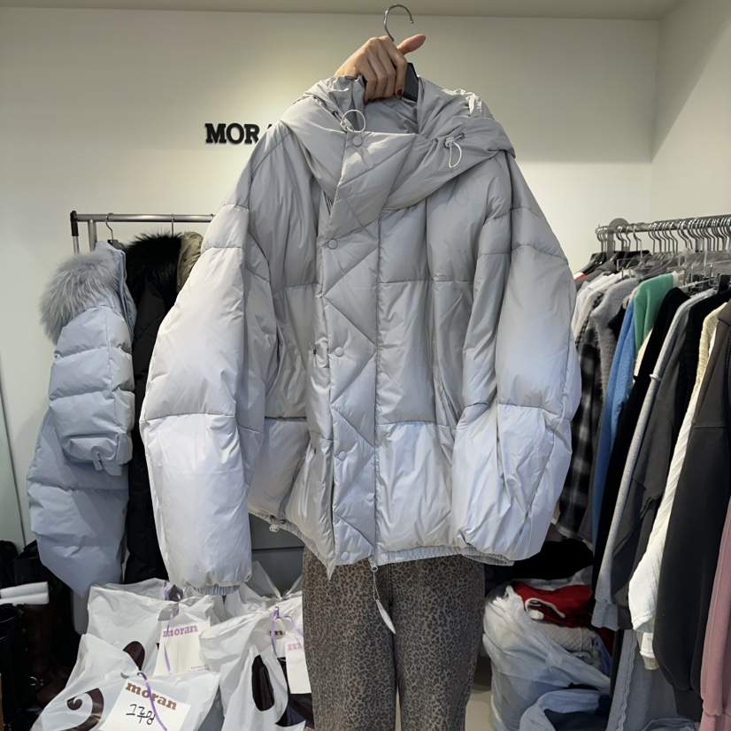 MORAN韓國直郵㊣女裝新品推薦熱賣職業休閑短款羽絨服填充鴨絨MORAN/MOSCO短款羽絨服