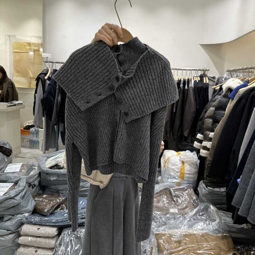 BLUEI-D東大門㊣直郵女士新款休閑推薦職業熱賣毛衣含圍巾Blue i-d毛衣