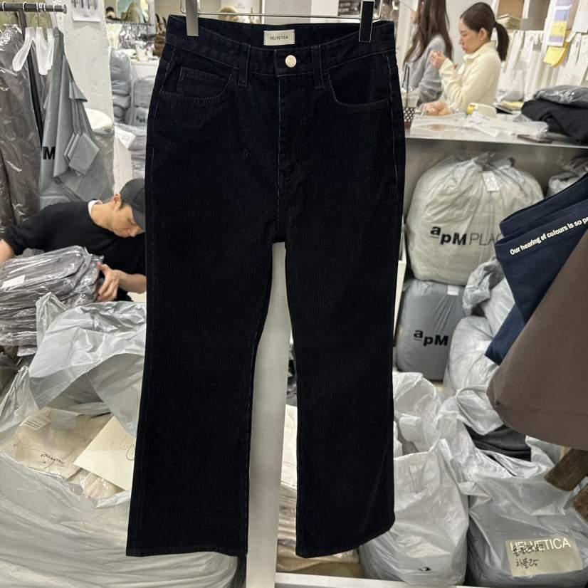 HELVETICA韓國代購㊣女裝新品人氣職業休閑休閑褲天鵝絨燈芯絨HELVETICA休閑褲