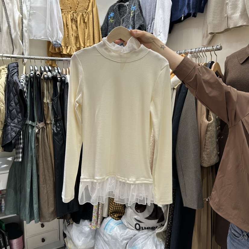 BIKINI韓國直郵㊣女士新品推薦休閑25秋冬熱賣襯衫蕾絲衫透視BIKINI襯衫/蕾絲衫