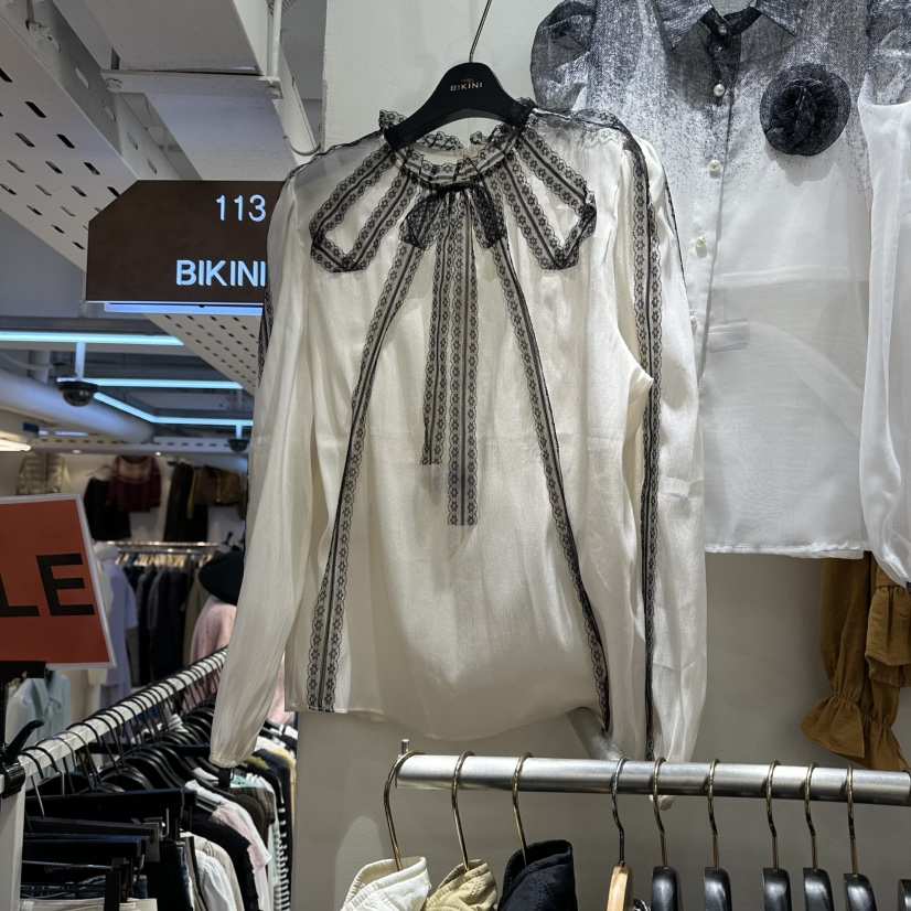 BIKINI東大門㊣直郵女裝新款時尚25秋冬人氣推薦襯衫蕾絲衫BIKINI襯衫/蕾絲衫