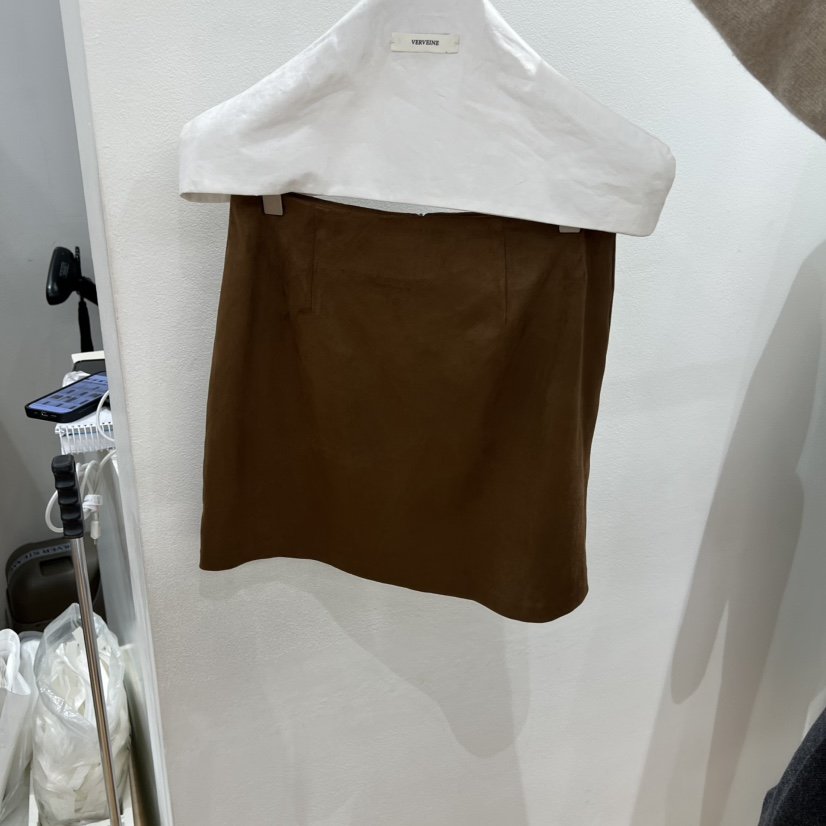 VERVEINE東大門㊣直郵女裝新品時尚25秋冬熱賣推薦短裙麂皮VERVEINE短裙
