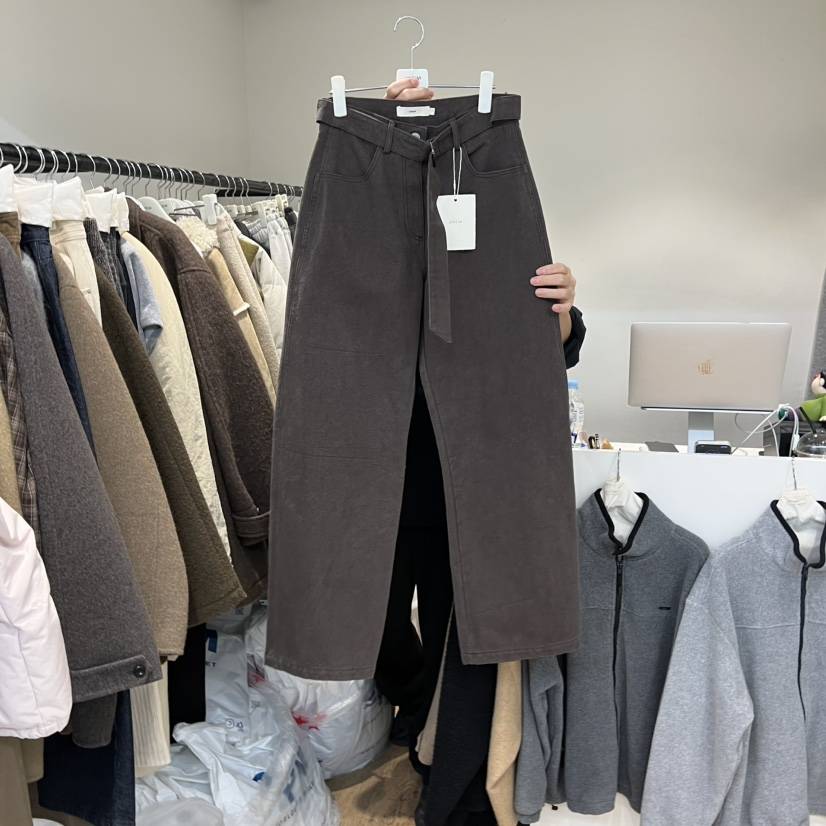 JINSIM東大門㊣實拍女裝新品人氣推薦熱賣休閑休閑褲含腰帶JINSIM休閑褲