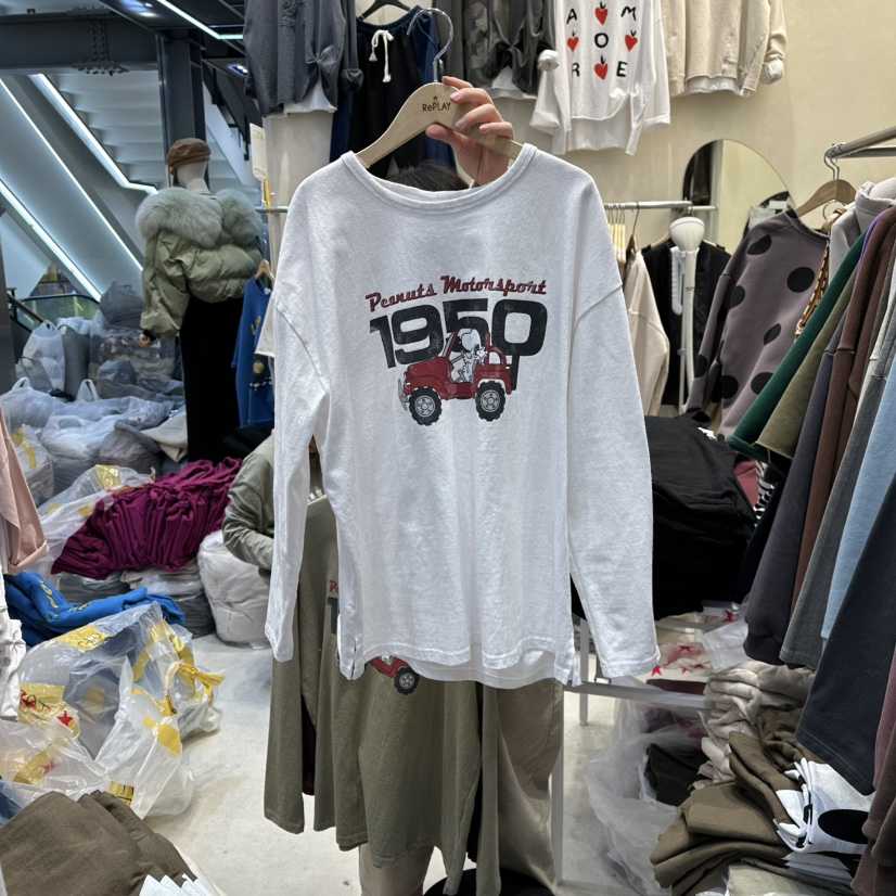 REPLAY東大門㊣代購女裝新品時尚熱賣25秋冬推薦休閑長袖T恤REPLAY長袖T恤