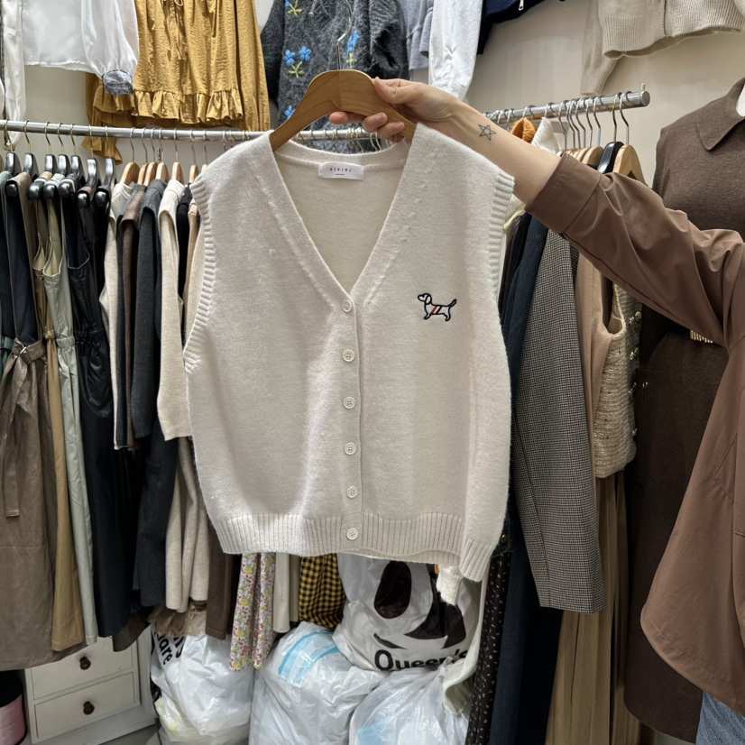 BIKINI東大門㊣代購女裝新品25秋冬職業人氣推薦馬甲紐扣背心BIKINI馬甲