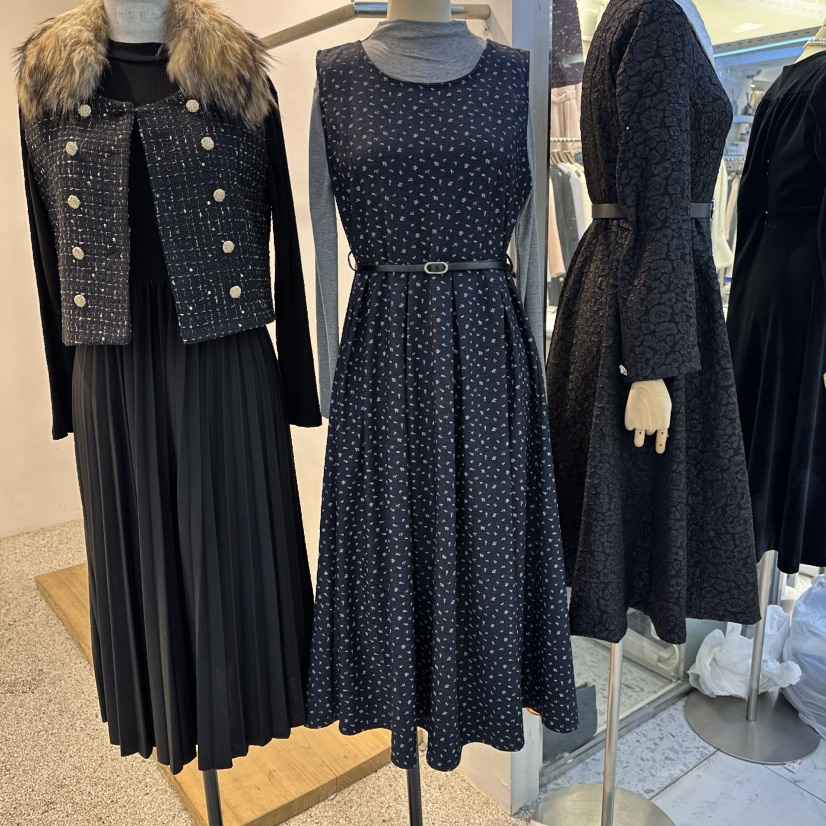 BIKINI東大門㊣實拍女士新品25秋冬休閑連衣裙不含內搭含腰帶BIKINI連衣裙