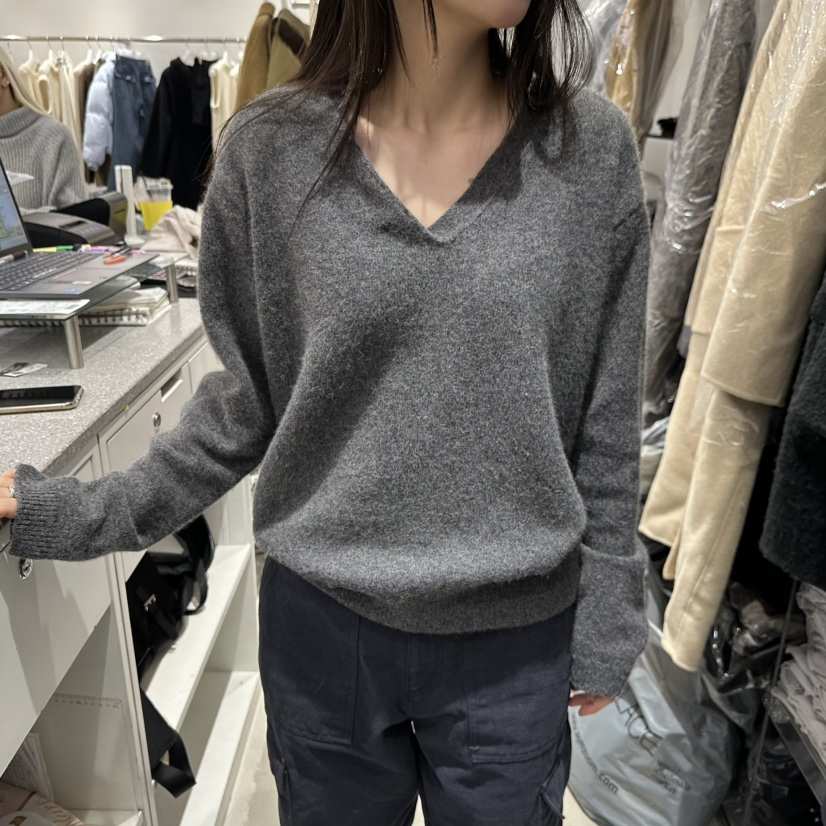 GALLERY-P東大門㊣直郵女裝新品推薦熱賣時尚25秋冬針織衫V領GALLERY-P針織衫