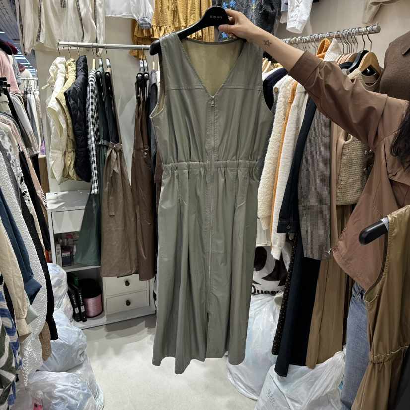 BIKINI韓國代購㊣女士新款休閑職業25秋冬時尚熱賣連衣裙拉鏈BIKINI連衣裙