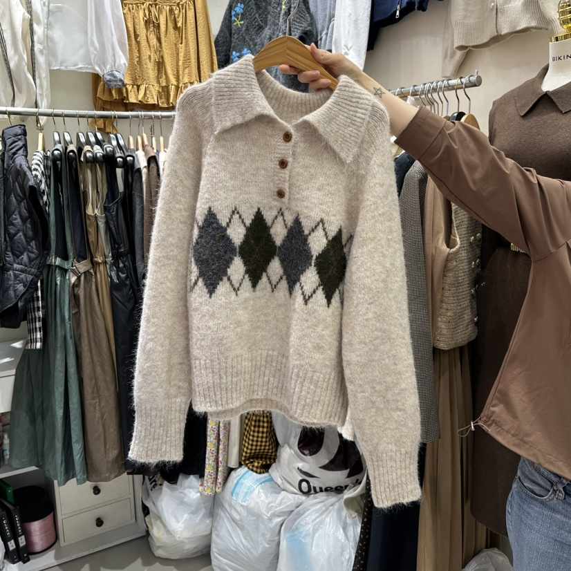 BIKINI東大門㊣代購女士新品推薦熱賣時尚休閑職業毛衣紐扣BIKINI毛衣