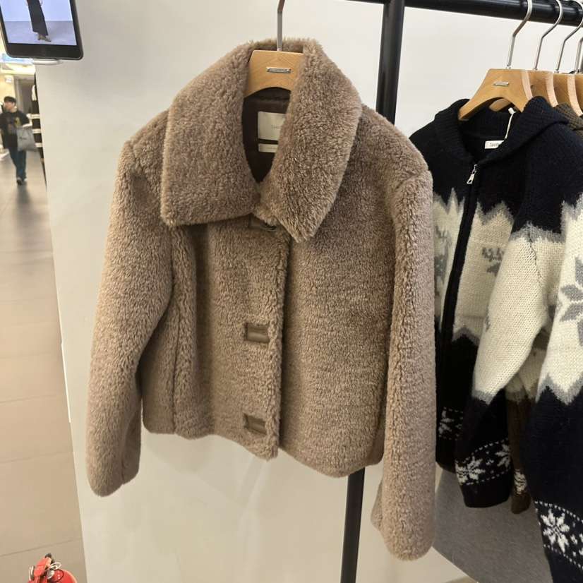 3 ANOTHER韓國直郵㊣女士新款熱賣休閑25秋冬短款大衣羊毛3 ANOTHER短款大衣