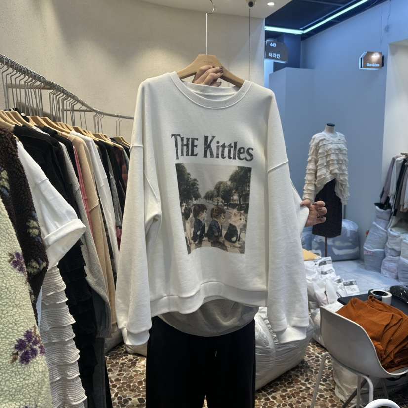 THE LINE-Q東大門㊣實拍女裝新品推薦熱賣休閑時尚25秋冬衛衣THE LINE-Q衛衣