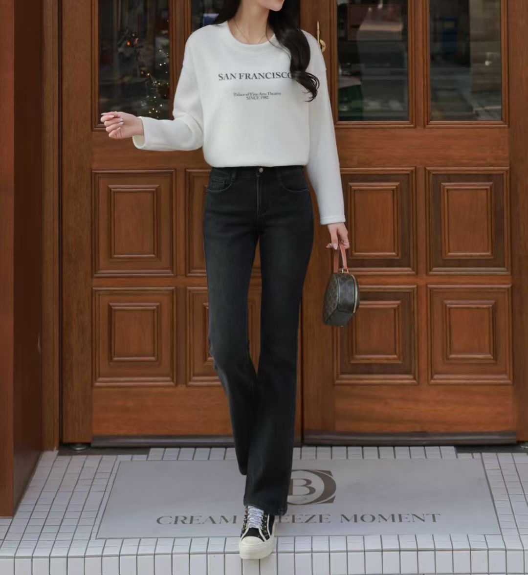 UB 40東大門㊣實拍女裝新品休閑熱賣人氣推薦職業牛仔褲加絨UB 40牛仔褲