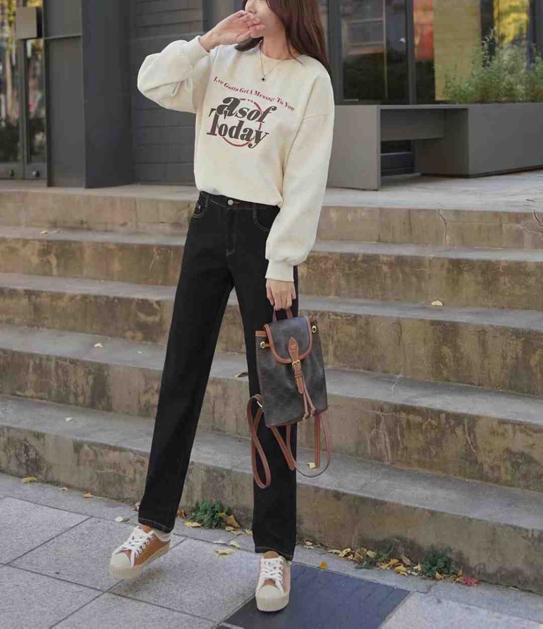 UB 40韓國代購㊣女裝新款人氣推薦熱賣職業真品牛仔褲拉絨UB 40牛仔褲