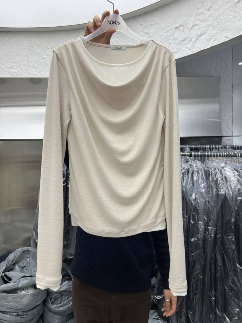NOVUS韓國代購㊣女裝新品休閑熱賣時尚職業人氣推薦長袖T恤NOVUS長袖T恤