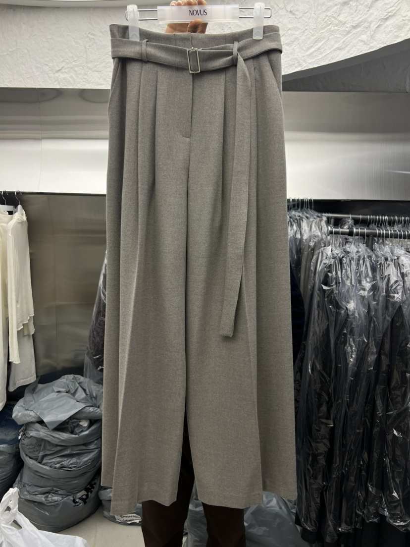NOVUS東大門㊣代購女裝新品熱賣推薦25秋冬休閑褲含腰帶羊毛NOVUS休閑褲