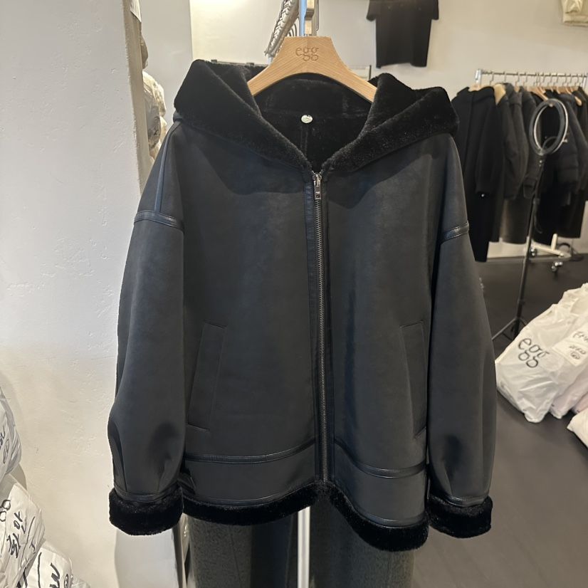 EGG韓國代購㊣女裝新品推薦休閑時尚人氣熱賣職業25秋冬短款大衣EGG-訂貨周期長短款大衣