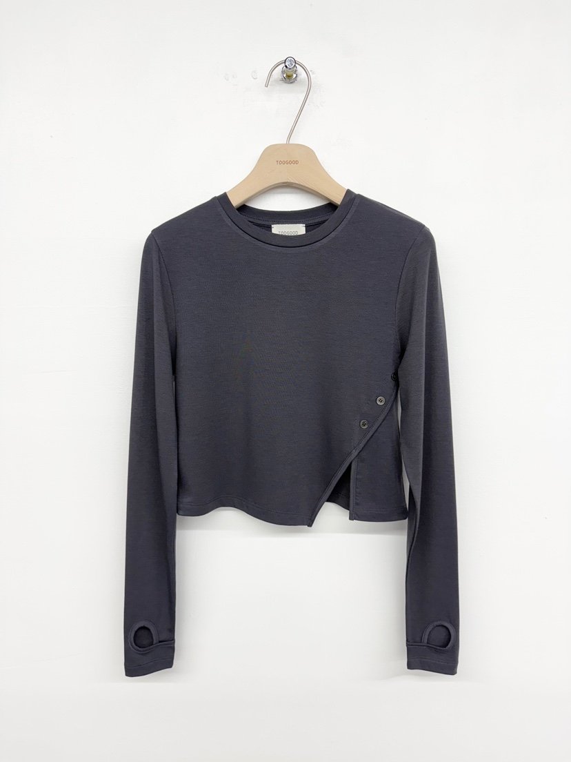 TOOGOOD韓國直郵㊣女士新款推薦熱賣休閑職業人氣長袖T恤紐扣TOOGOOD長袖T恤