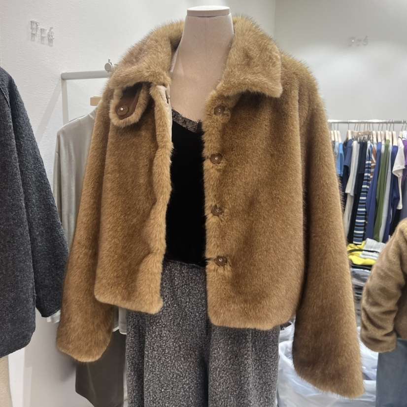 FRE韓國代購㊣女裝新品職業人氣25秋冬推薦熱賣時尚短款大衣FRE短款大衣