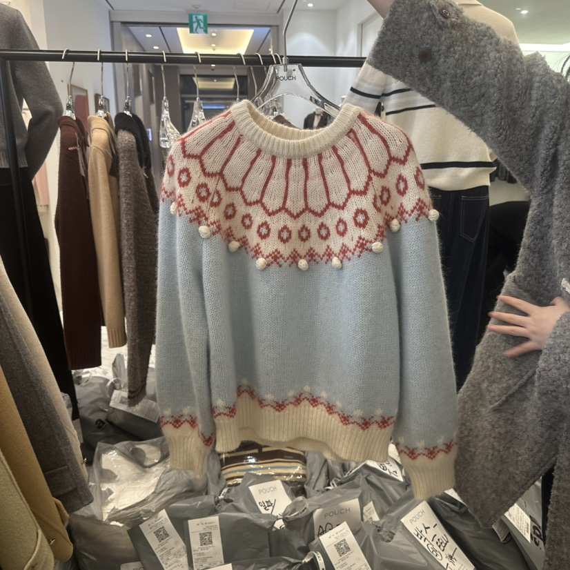 POUCH韓國直郵㊣女裝新品推薦時尚25秋冬休閑人氣熱賣針織衫POUCH針織衫