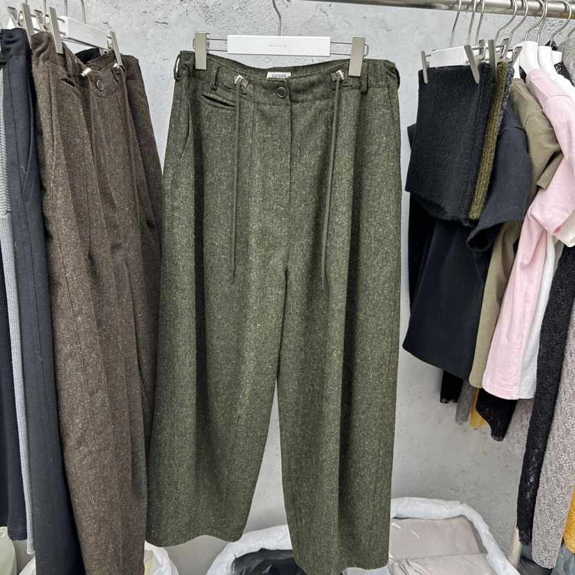 SIXTEEN韓國代購㊣女士新款熱賣25秋冬推薦休閑休閑褲粗花呢SIXTEEN休閑褲