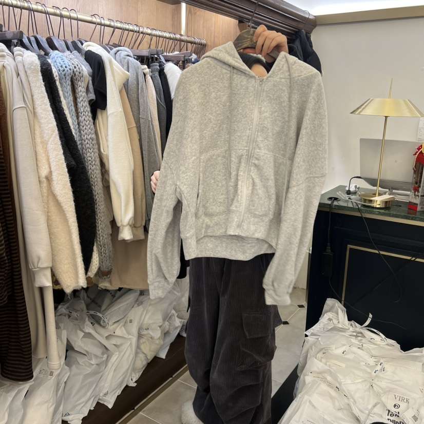 VIRKIN東大門㊣代購女士新品25秋冬時尚職業休閑人氣衛衣拉鏈VIRKIN衛衣