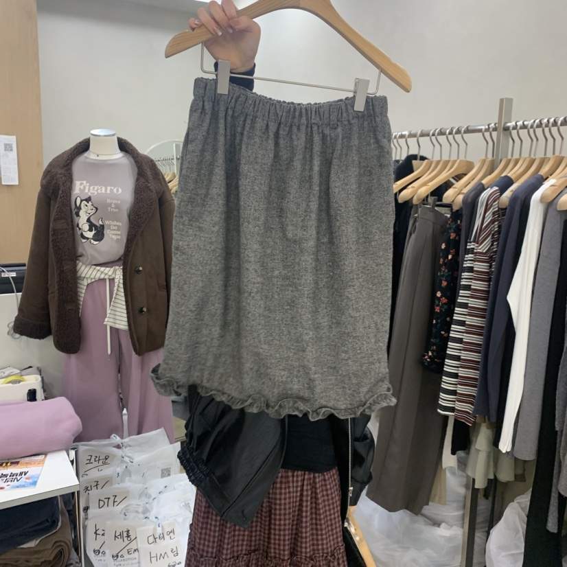 VILLABUTTON韓國直郵㊣女裝新品25秋冬職業半身裙中短裙羊毛VILLABUTTON半身裙/中短裙