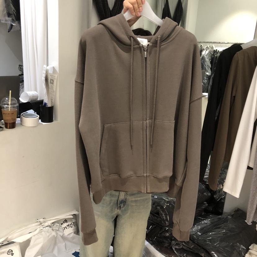 AUBE東大門㊣實拍女士新品熱賣休閑推薦人氣衛衣拉鏈加絨連帽AUBE衛衣