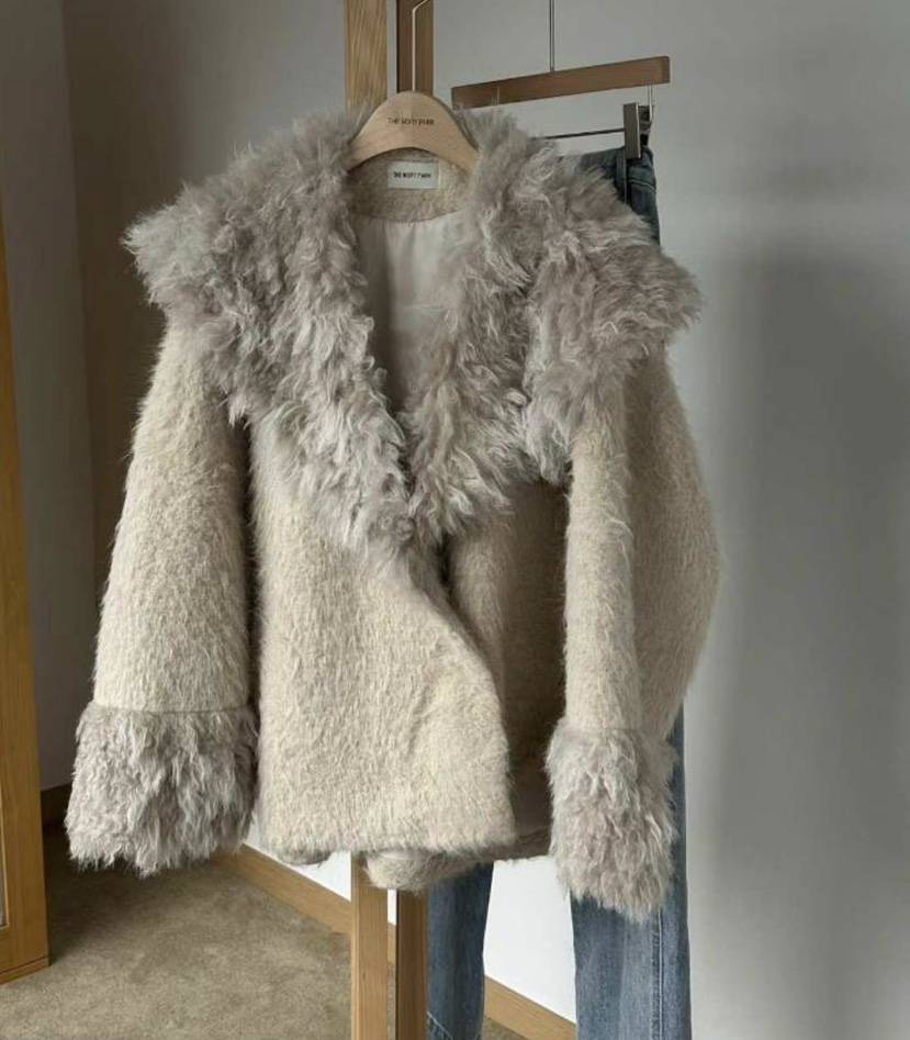 THEMORYPARK韓國代購㊣女裝新款休閑時尚25秋冬熱賣夾克皮草THE MORY PARK夾克