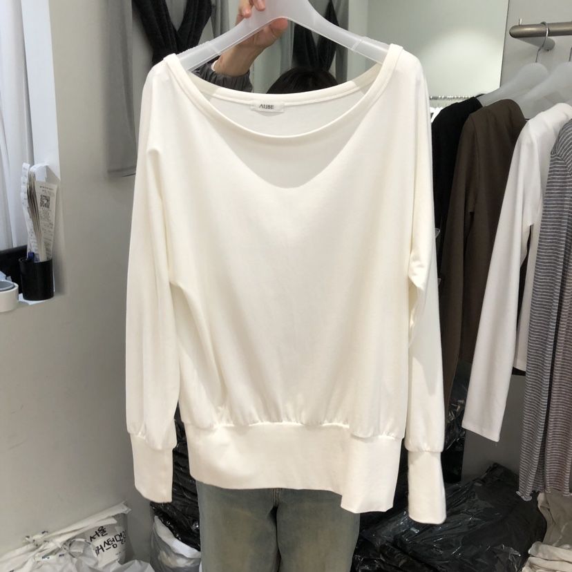 AUBE韓國代購㊣女士新品人氣休閑25秋冬推薦時尚熱賣長袖T恤AUBE長袖T恤