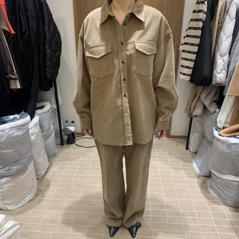 LOFN東大門㊣實拍女士新款人氣25秋冬推薦襯衫蕾絲衫燈芯絨LOFN襯衫/蕾絲衫