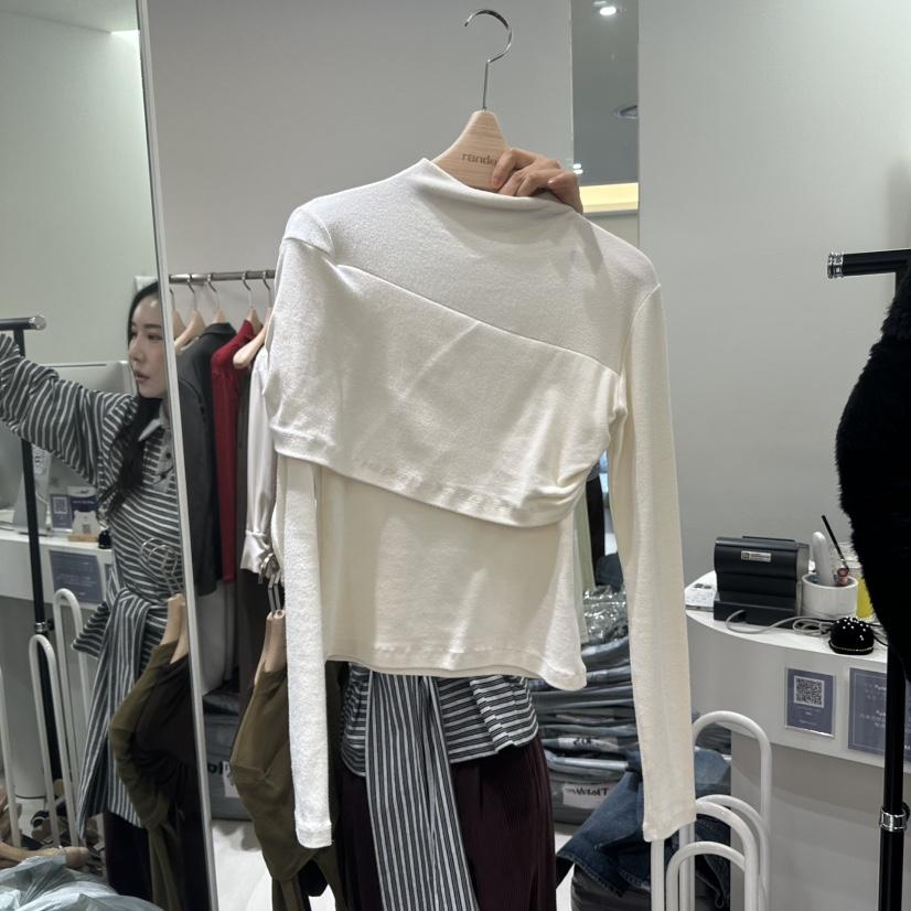 RENDER韓國代購㊣女裝新款時尚人氣休閑推薦職業熱賣長袖T恤RENDER長袖T恤