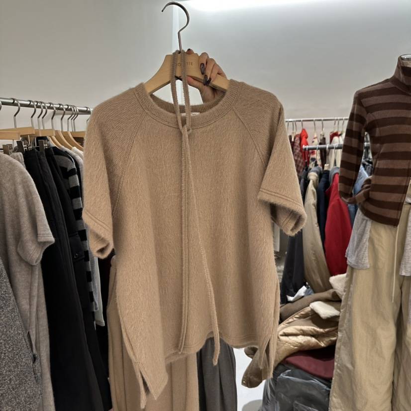 BAGUETTE-P韓國代購㊣女士新款人氣時尚25秋冬推薦T恤含腰繩BAGUETTE-PT恤