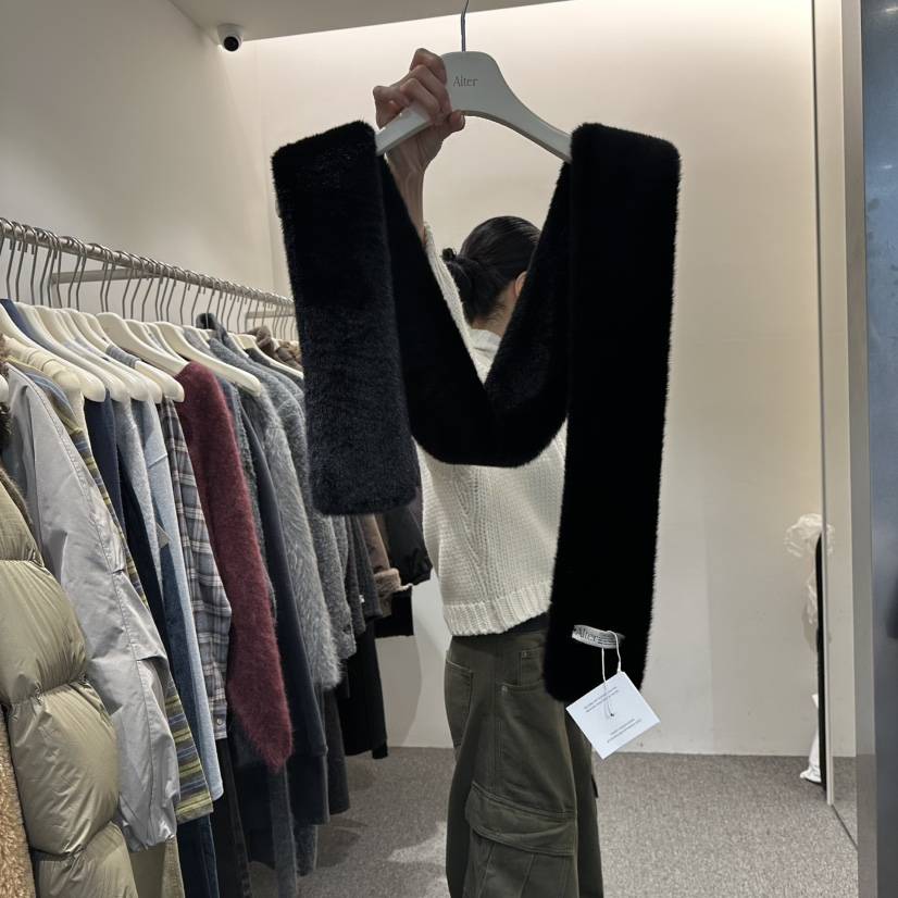 ALTER東大門㊣代購女士新款休閑熱賣職業推薦圍巾披肩貂皮圍巾Alter圍巾/披肩