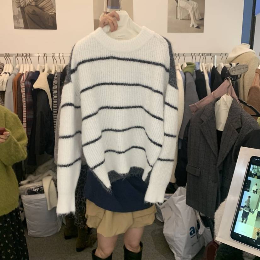 SALONDEMAG韓國直郵㊣女士新款25秋冬推薦休閑熱賣毛衣纖維SALONDEMAG毛衣