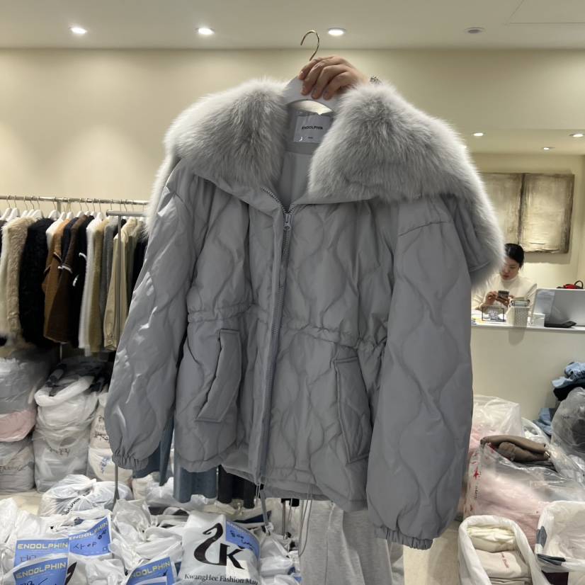 ENDOLPHIN東大門㊣實拍女士新品25秋冬休閑短款羽絨服毛皮絨ENDOLPHIN短款羽絨服
