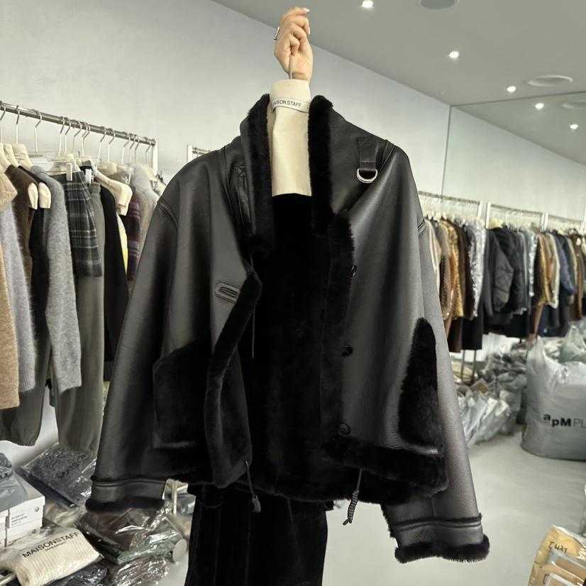 DOUBLE STANDARD/LE SMOKING/MAISONSTAFF東大門㊣代購女裝新品人氣皮衣里外穿MAISONSTAFF皮衣