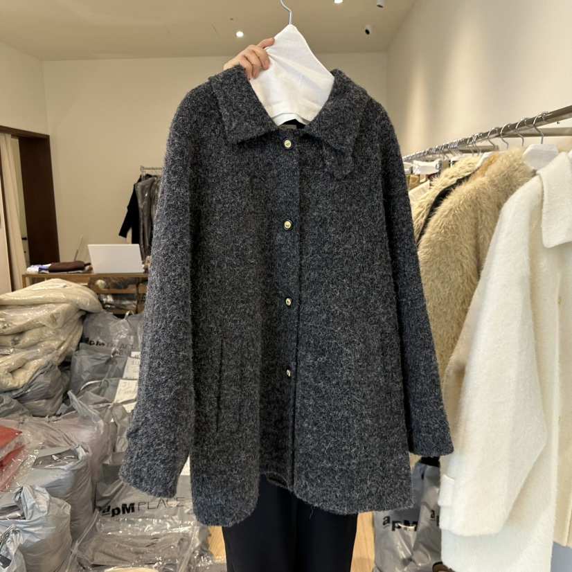 AGO東大門㊣實拍女裝新品推薦25秋冬時尚中長款大衣手工制作AGO中長款大衣