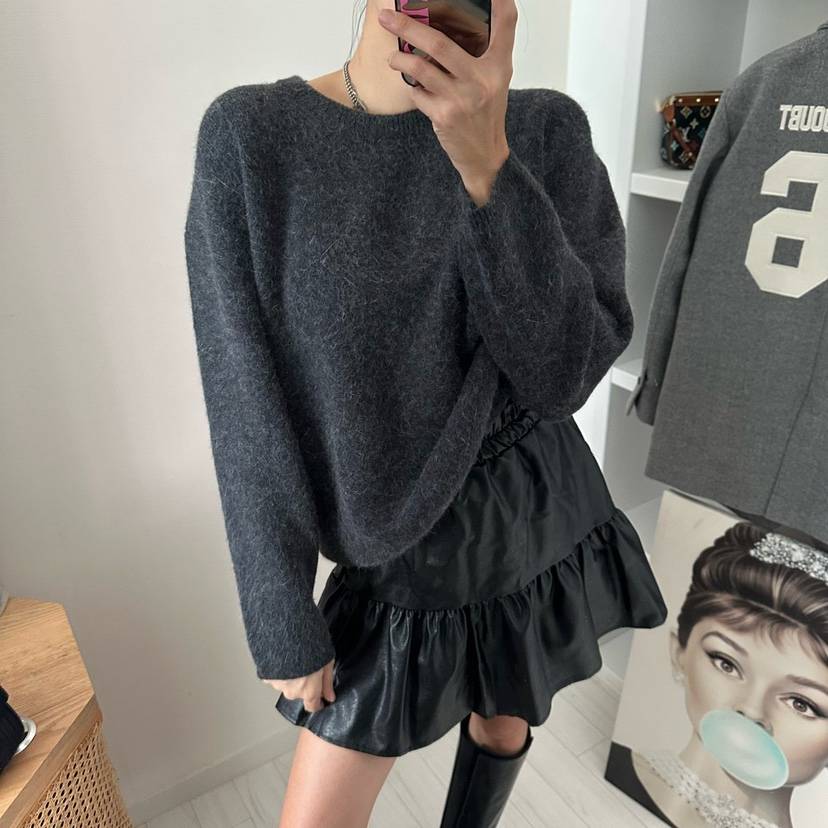 SOUIT東大門㊣直郵女士新款推薦時尚25秋冬休閑針織衫安哥拉SOUIT by mabel-L針織衫