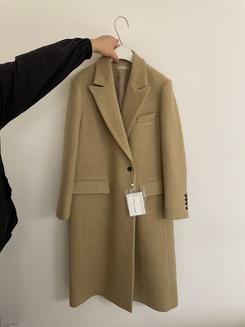 JEONG GAM STUDIOS韓國直郵㊣女士新款職業中長款大衣羊駝JEONG GAM中長款大衣