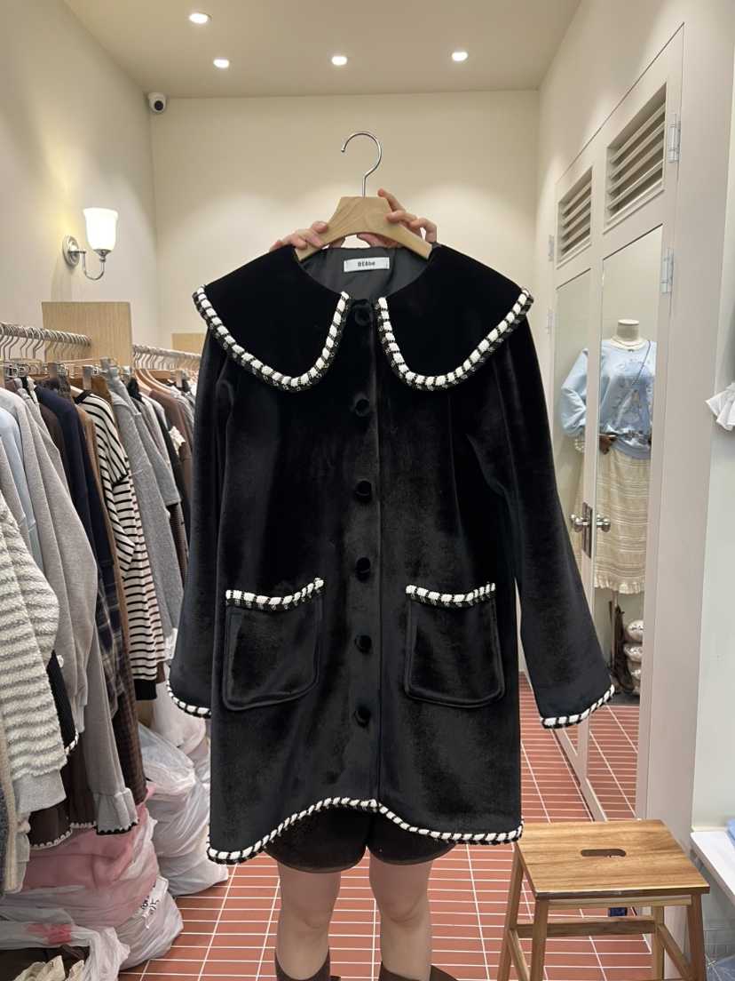 BE&amp;BE東大門㊣直郵女士新款人氣職業時尚連衣裙天鵝絨BE&be連衣裙