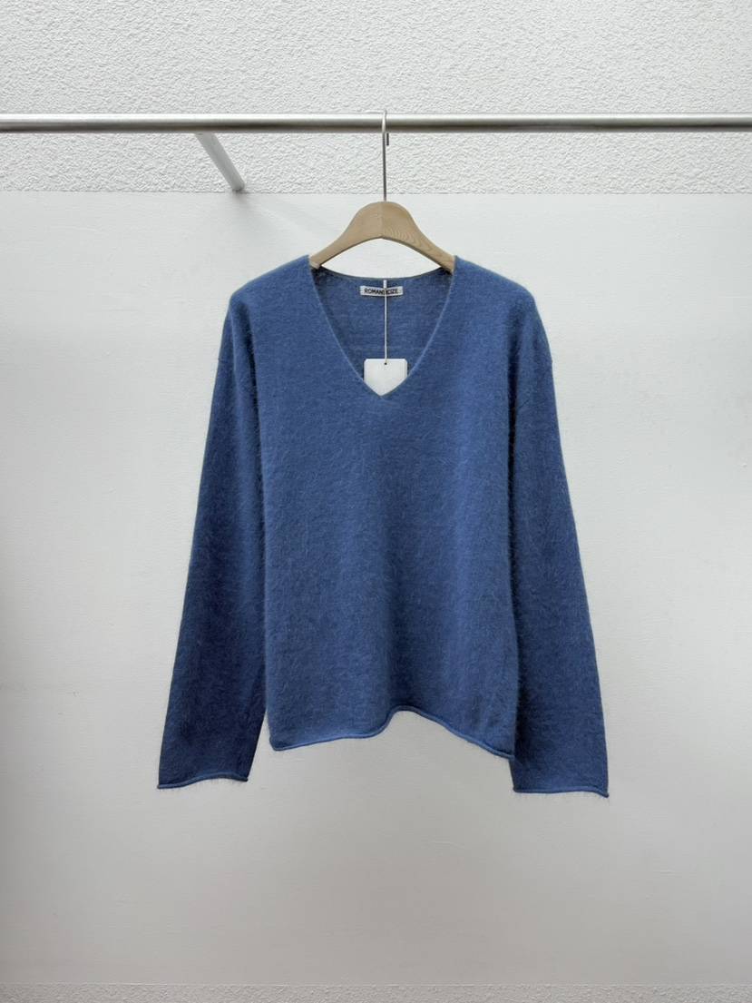 ROMANTICIZE東大門㊣直郵女士新品熱賣推薦針織衫安哥拉V領ROMANTICIZE針織衫