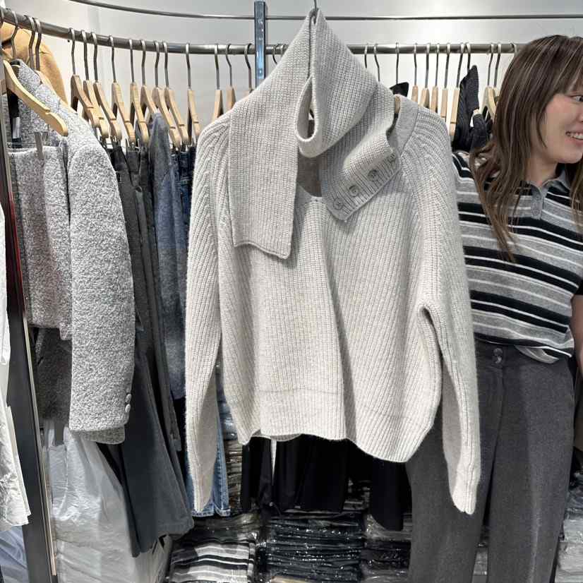 HABLE韓國代購㊣女士新款人氣熱賣時尚職業推薦針織衫含圍巾HABLE針織衫