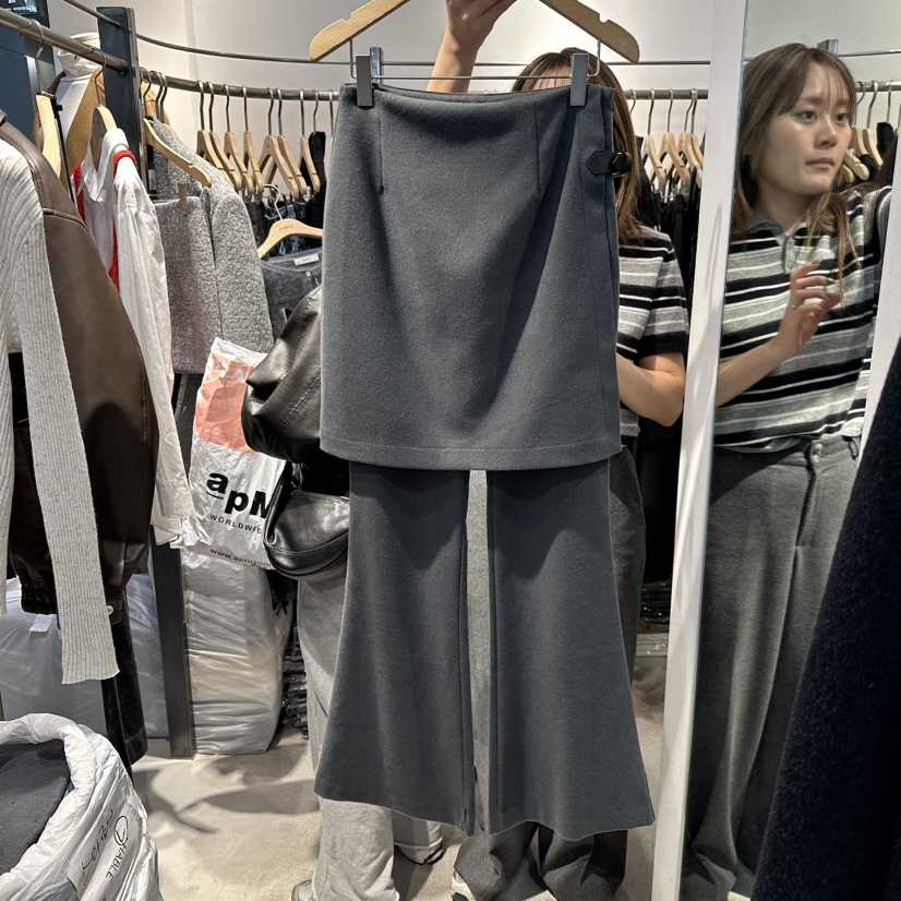 HABLE韓國代購㊣女裝新品職業時尚人氣熱賣推薦25秋冬裙褲抓絨HABLE裙褲