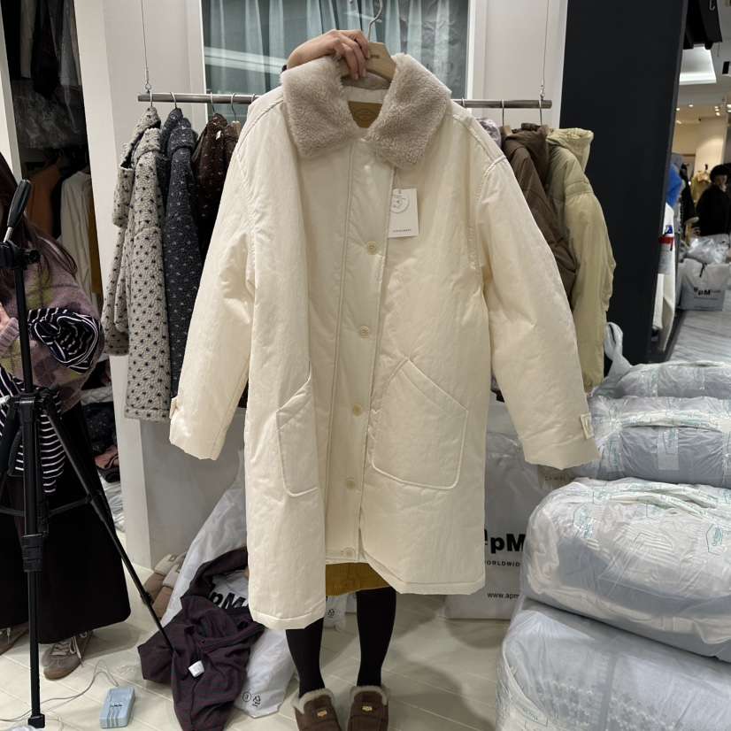 OURMOMENT東大門㊣實拍女士新款職業時尚休閑25秋冬長款棉服OURMOMENT長款棉服